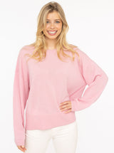 Zwillingsherz - Pullover aus 100% Kaschmir in Rosa - "Kastig & Uni"