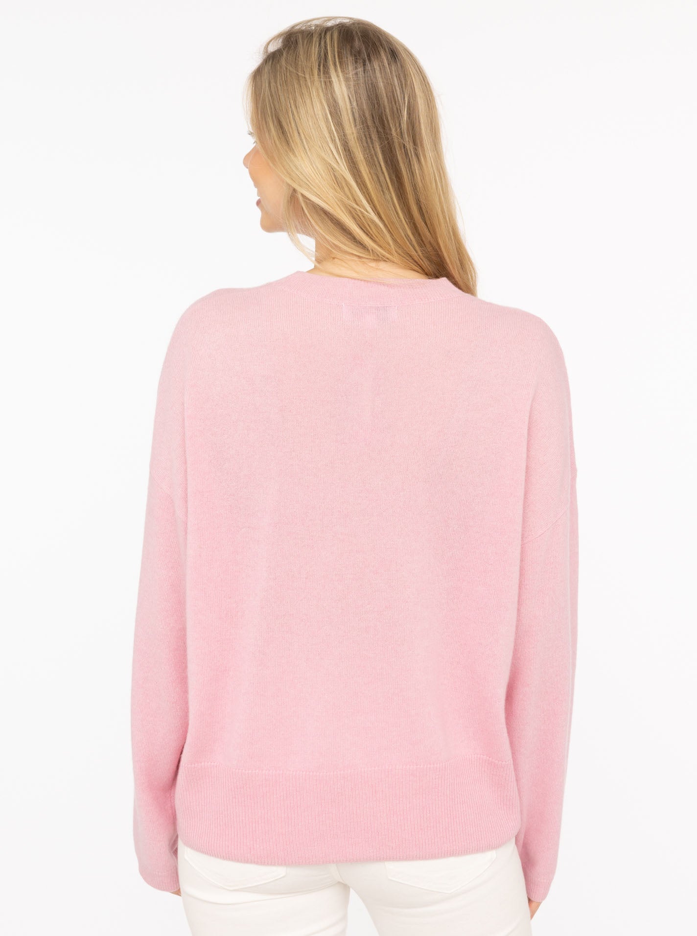 Zwillingsherz - Pullover aus 100% Kaschmir in Rosa - "Kastig & Uni"