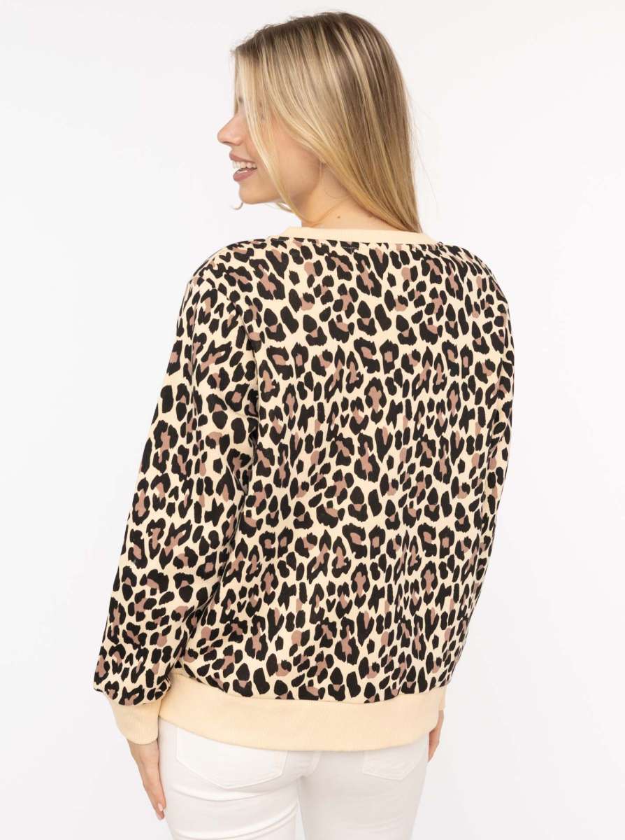 Zwillingsherz  Sweat-Bomberjacke "LEO" Damenjacke mit Leopardenprint