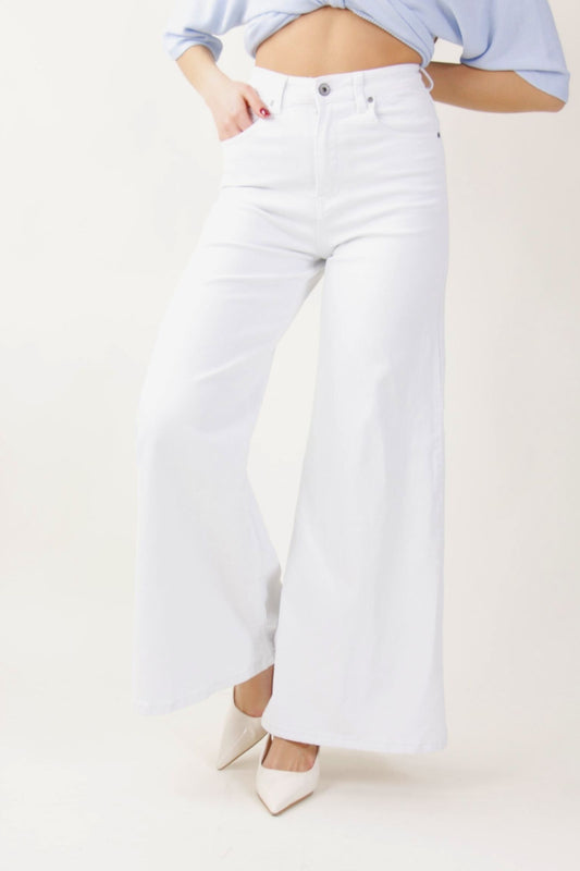 Wideleg-Denim - Weiß