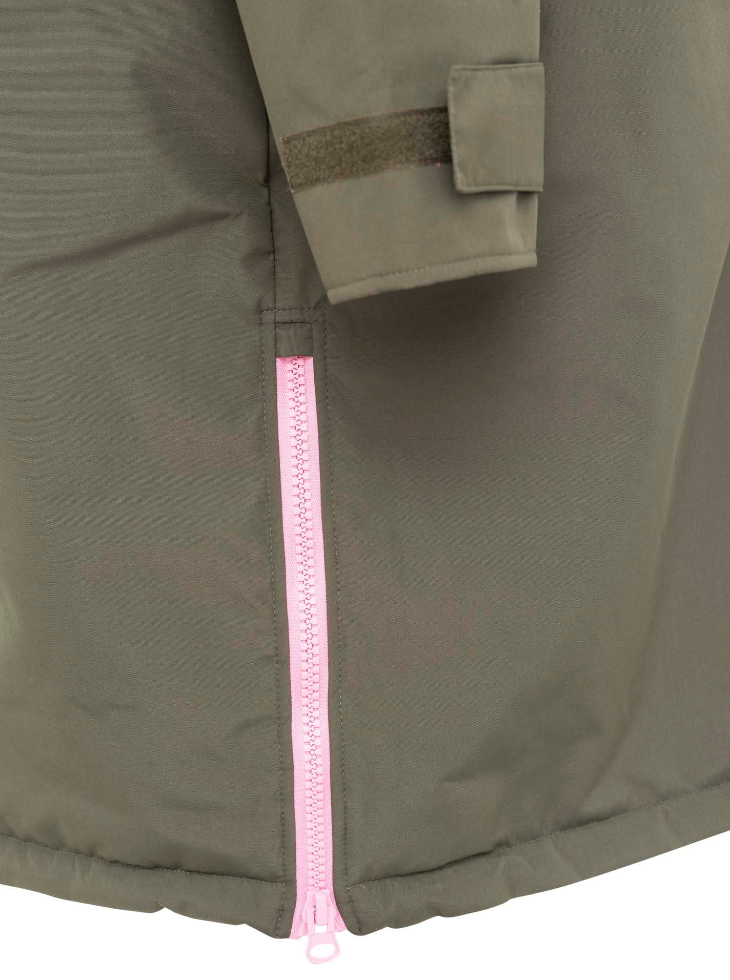 Oversize Windjacke "Surferjacke" in Khaki mit Teddyfutter von Zwillingsherz