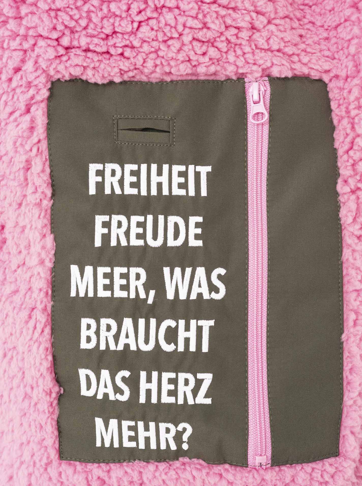 Oversize Windjacke "Surferjacke" in Khaki mit Teddyfutter von Zwillingsherz