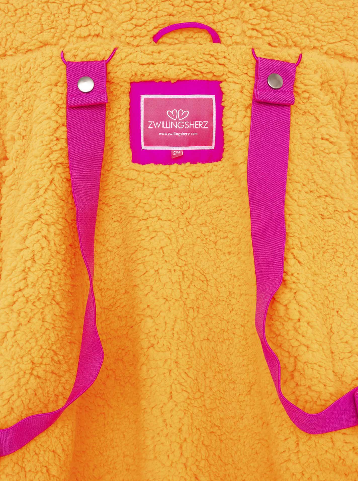 Oversize Windjacke "Surferjacke" in Neonpink mit Teddyfutter von Zwillingsherz