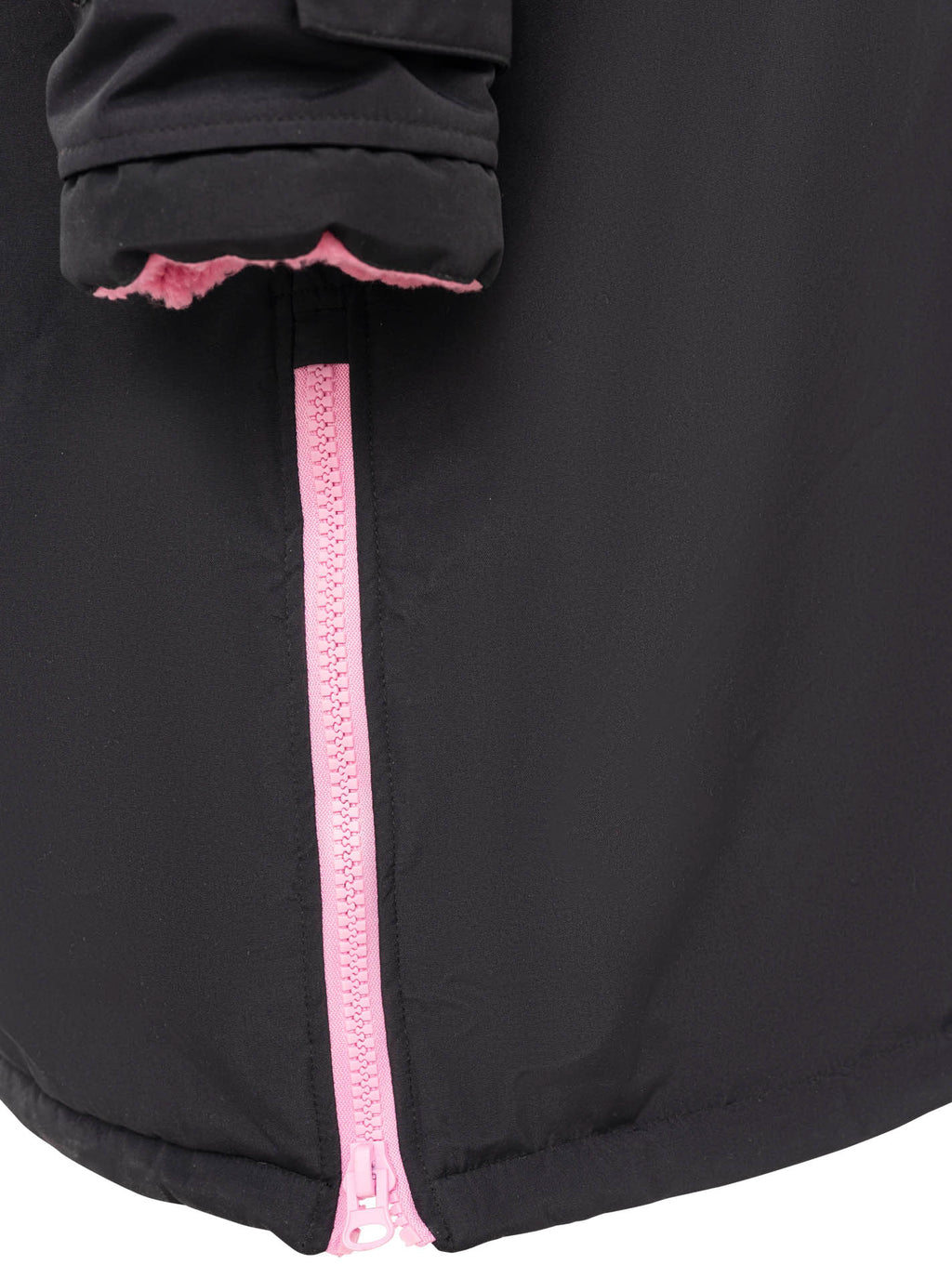 Oversize Windjacke "Surferjacke" in Schwarz mit Teddyfutter von Zwillingsherz