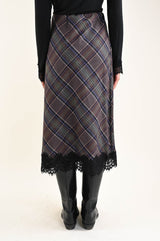 MYASTREET - Rock mit Karo-Muster & Spitzendetails