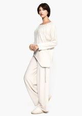 Rose Mode - Luxuriöser Pullover mit Fadendetails und Strasssteinen - Beige