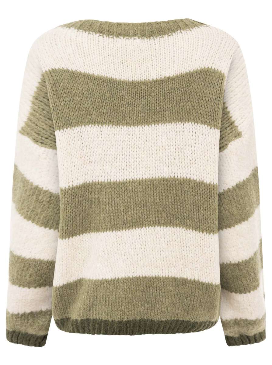 NEU!! Zwillingsherz Pullover "Smile Streifen" Beige-Khaki