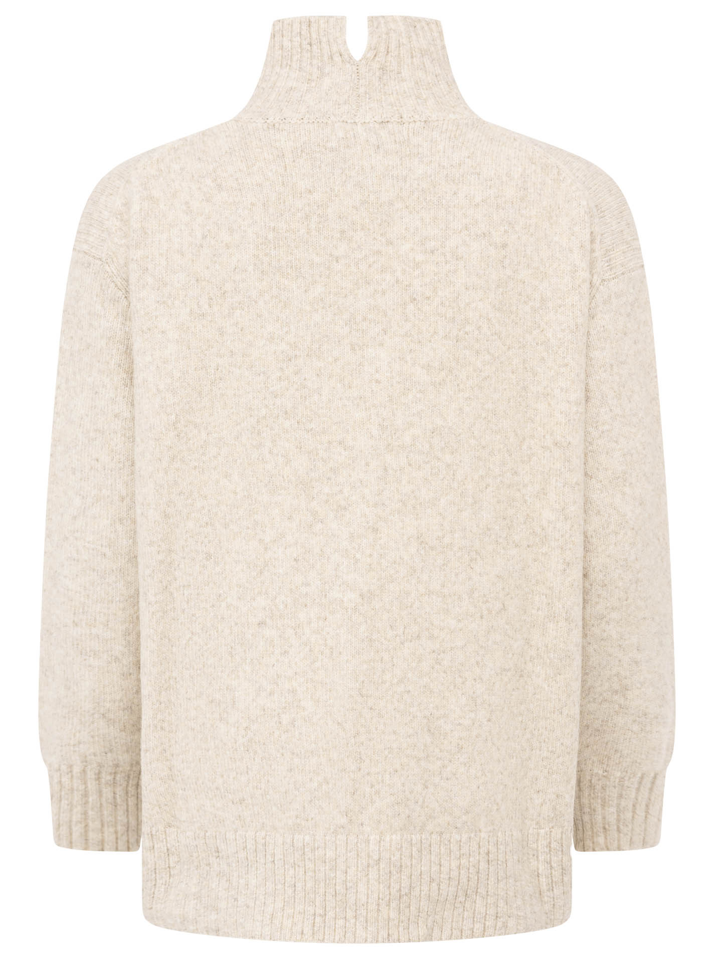 Zwillingsherz - Pullover "Uni"  Stehkragen mit Schlitzen - Beige