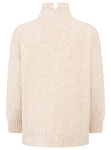Zwillingsherz - Pullover "Uni"  Stehkragen mit Schlitzen - Beige
