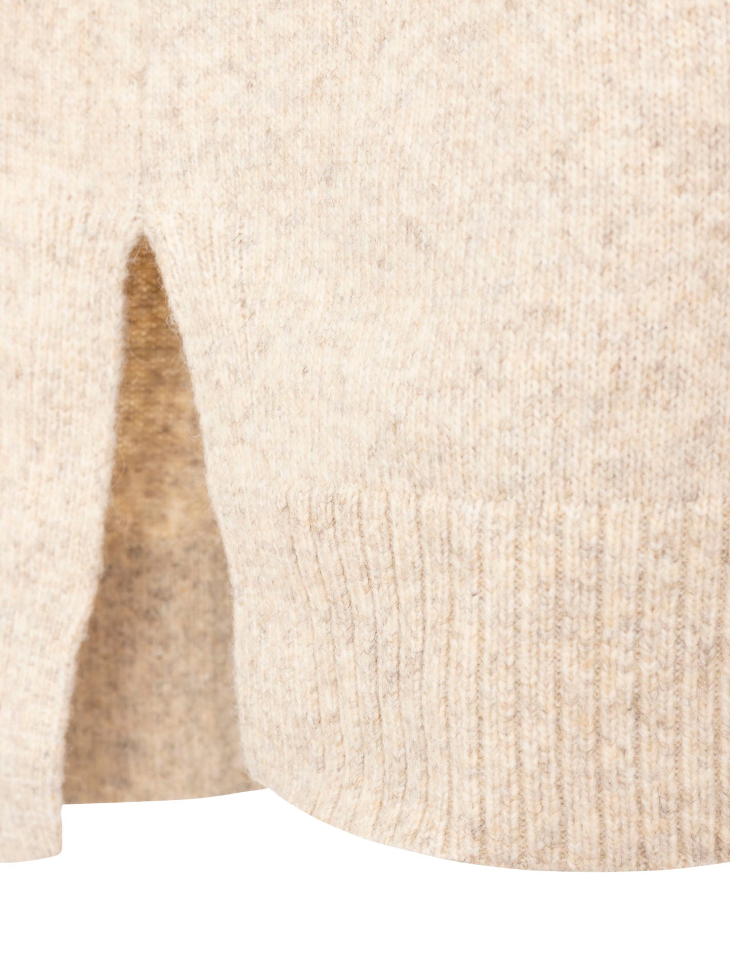 Zwillingsherz - Pullover "Uni"  Stehkragen mit Schlitzen - Beige