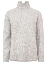 Zwillingsherz - Pullover "Uni"  Stehkragen mit Schlitzen - Hellgrau