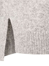 Zwillingsherz - Pullover "Uni"  Stehkragen mit Schlitzen - Hellgrau