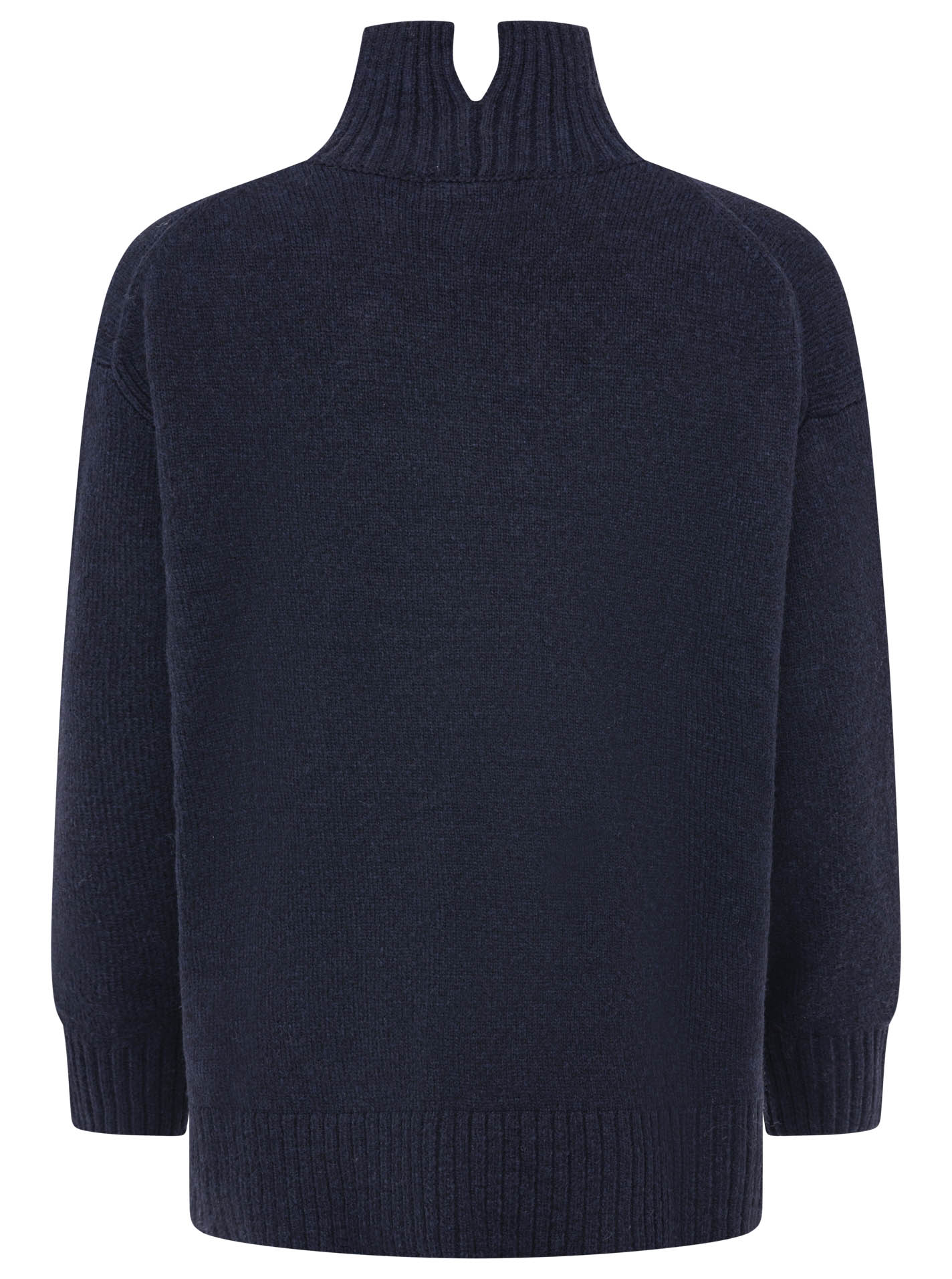 Zwillingsherz - Pullover "Uni"  Stehkragen mit Schlitzen - Dunkelblau