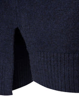 Zwillingsherz - Pullover "Uni"  Stehkragen mit Schlitzen - Dunkelblau