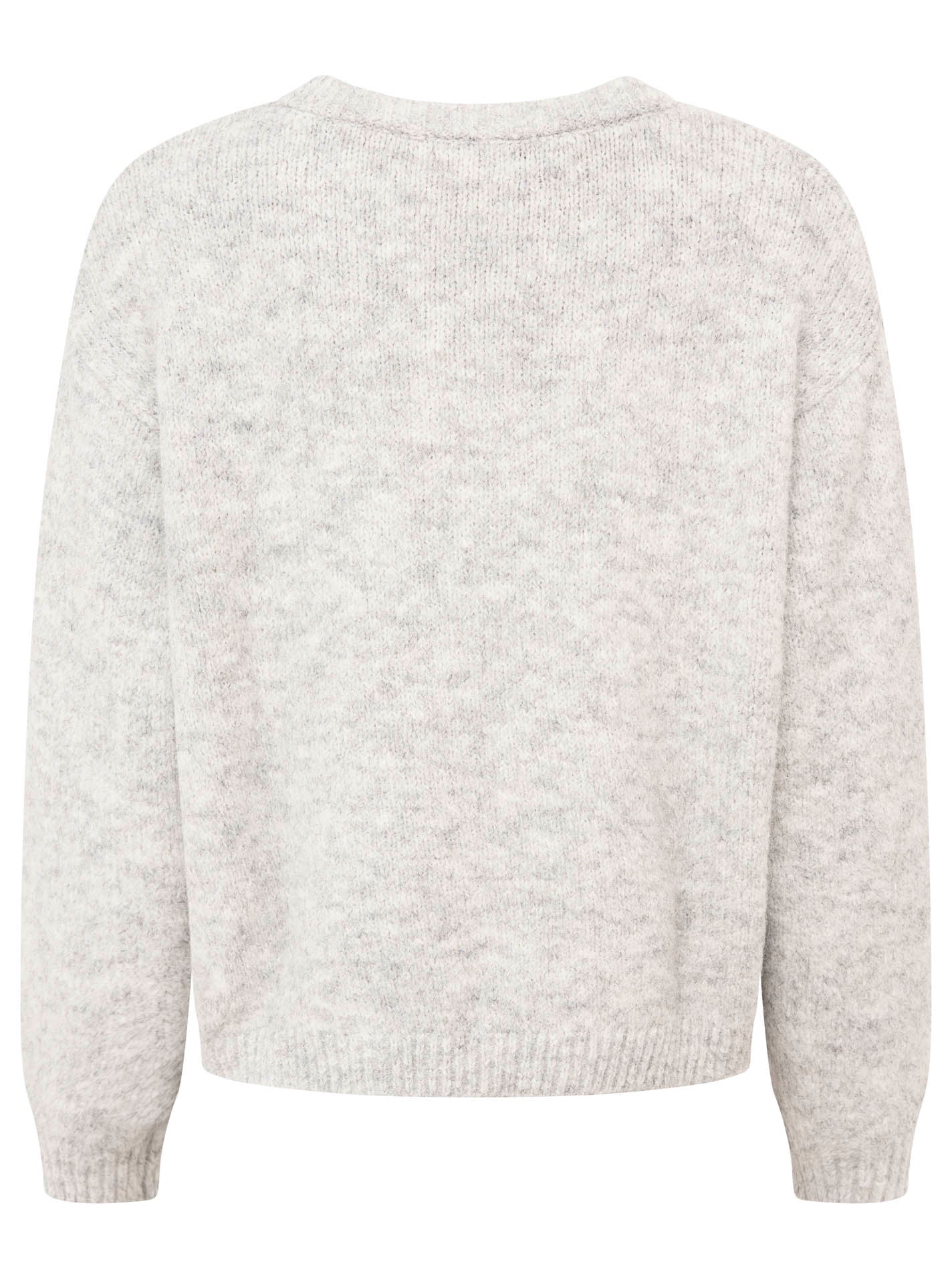 Zwillingsherz - Rundhalspullover - kuschlig weich - Hellgrau