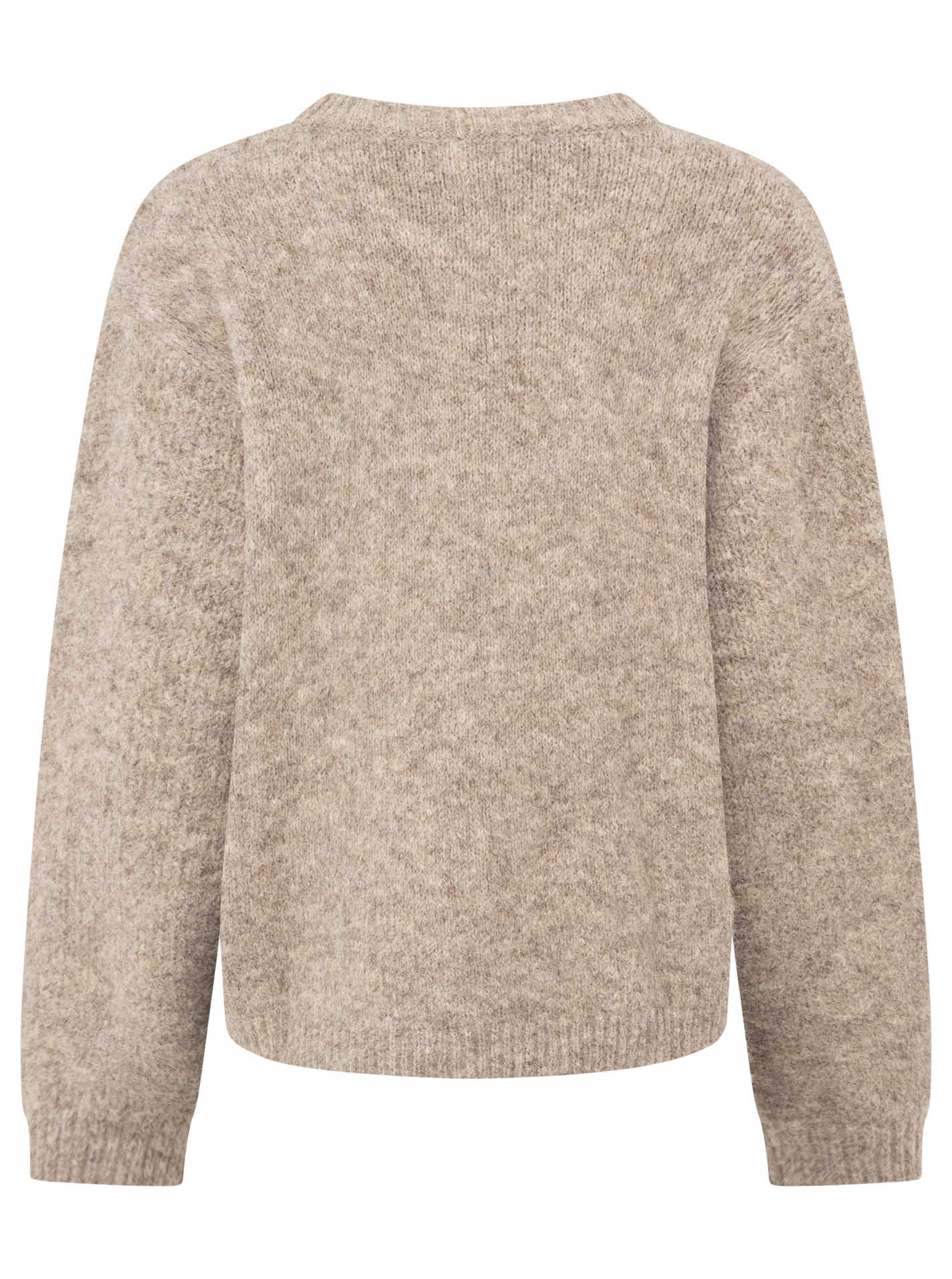 Zwillingsherz - Rundhalspullover - kuschlig weich - Taupe