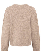 Zwillingsherz - Rundhalspullover - kuschlig weich - Taupe