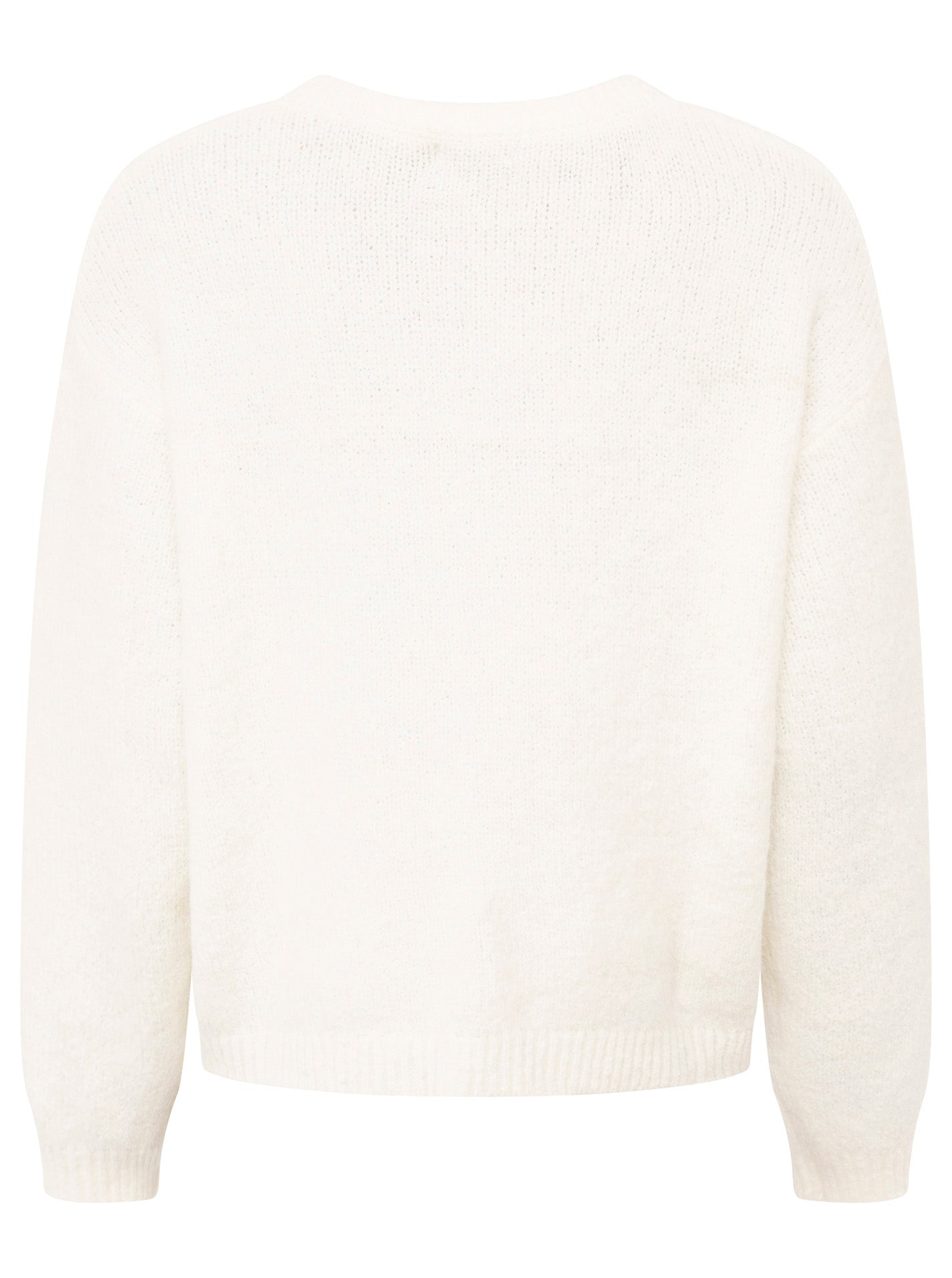 Zwillingsherz - Rundhalspullover - kuschlig weich - Winter-Weiß