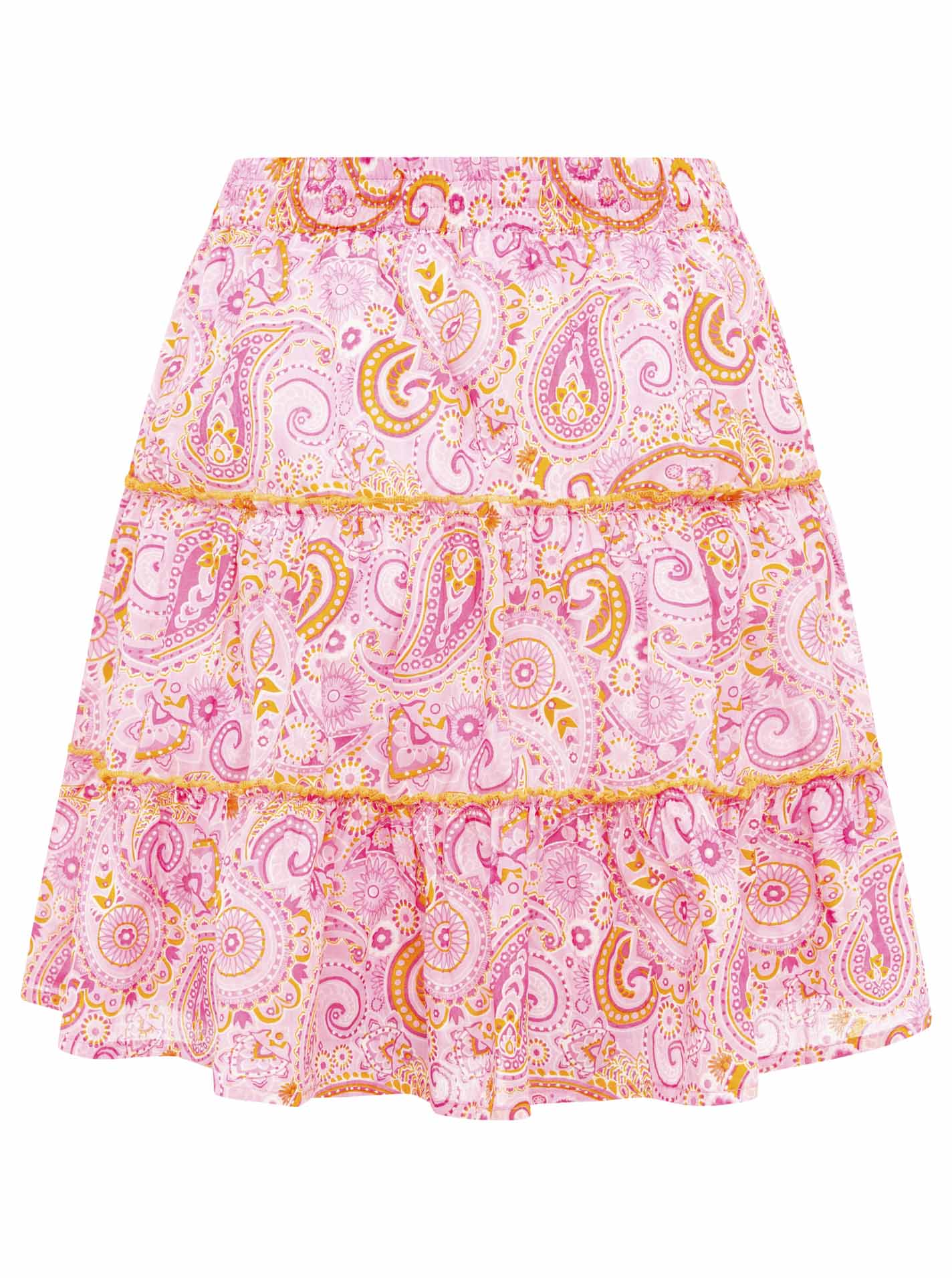 Zwillingsherz Sommerrock - Paisleyprint in Rosa/Pink, 100% Baumwolle