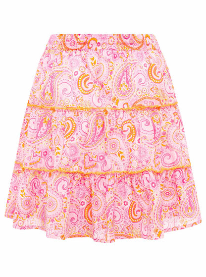 Zwillingsherz Sommerrock - Paisleyprint in Rosa/Pink, 100% Baumwolle