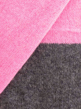 Zwillingsherz XXL Kaschmir Schal 100% Zweifarbig Anthrazit Bubblegum