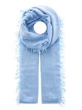 Zwillingsherz XXL Fransenschal aus 100% Kaschmir "Hellblau"