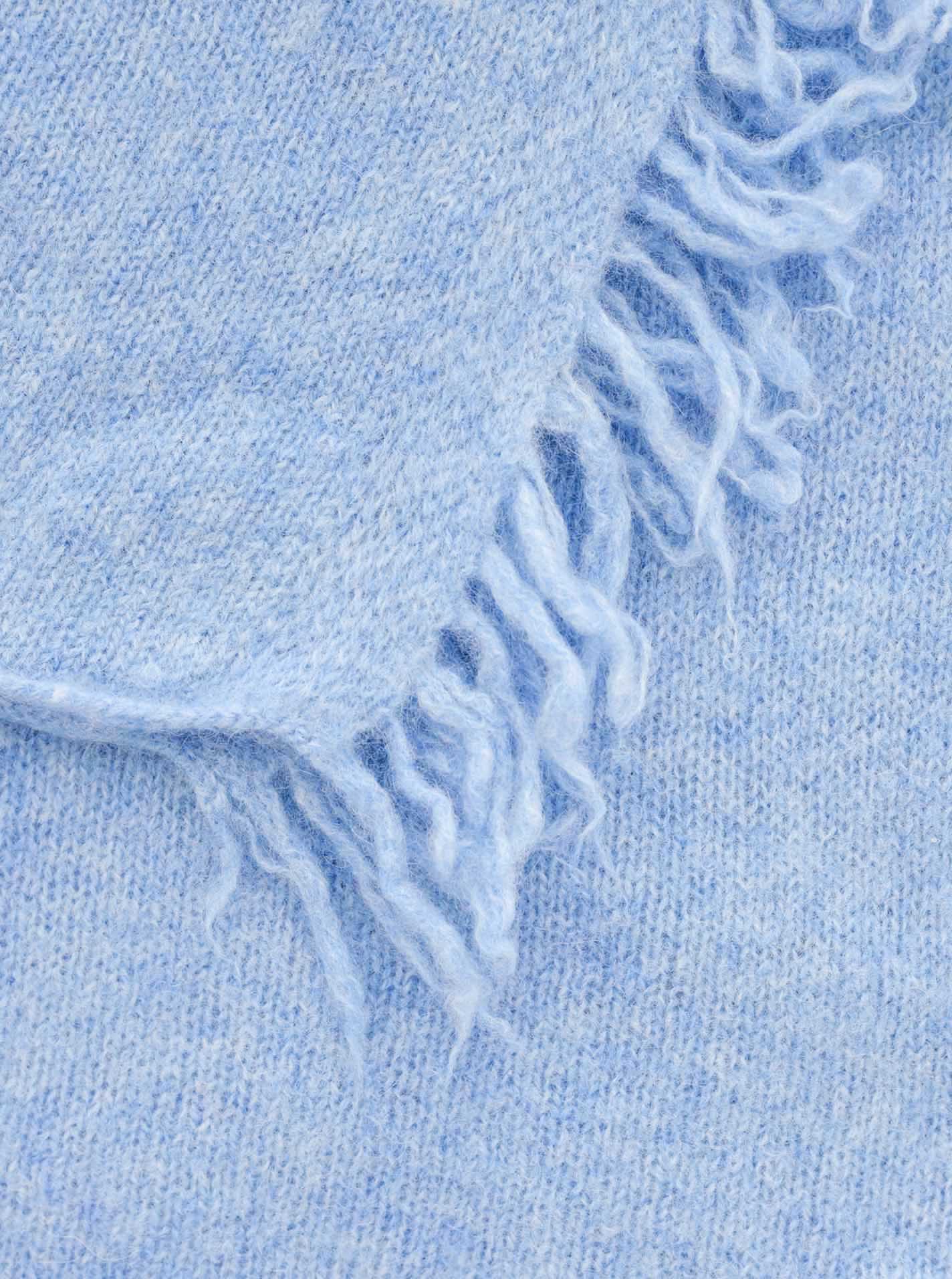 Zwillingsherz XXL Fransenschal aus 100% Kaschmir "Hellblau"