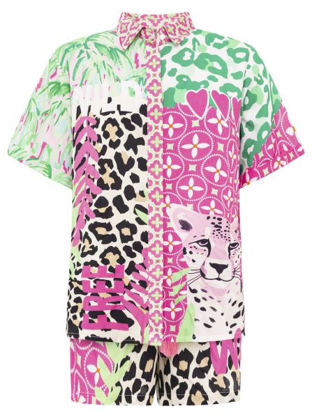 Zwillingsherz Damen Shorts aus 100% Viskose - Modell Pink Wild mit Aufdruck
