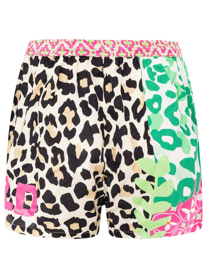 Zwillingsherz Damen Shorts aus 100% Viskose - Modell Pink Wild mit Aufdruck