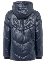 Zwillingsherz Steppjacke in Metallic-Optik in Dunkelblau