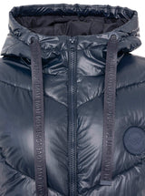 Zwillingsherz Steppjacke in Metallic-Optik in Dunkelblau