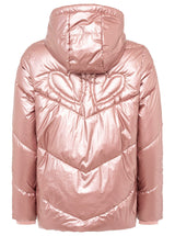 Zwillingsherz Steppjacke in Metallic-Optik in Rosa