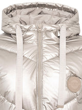 Zwillingsherz Steppjacke in Metallic-Optik in Silber