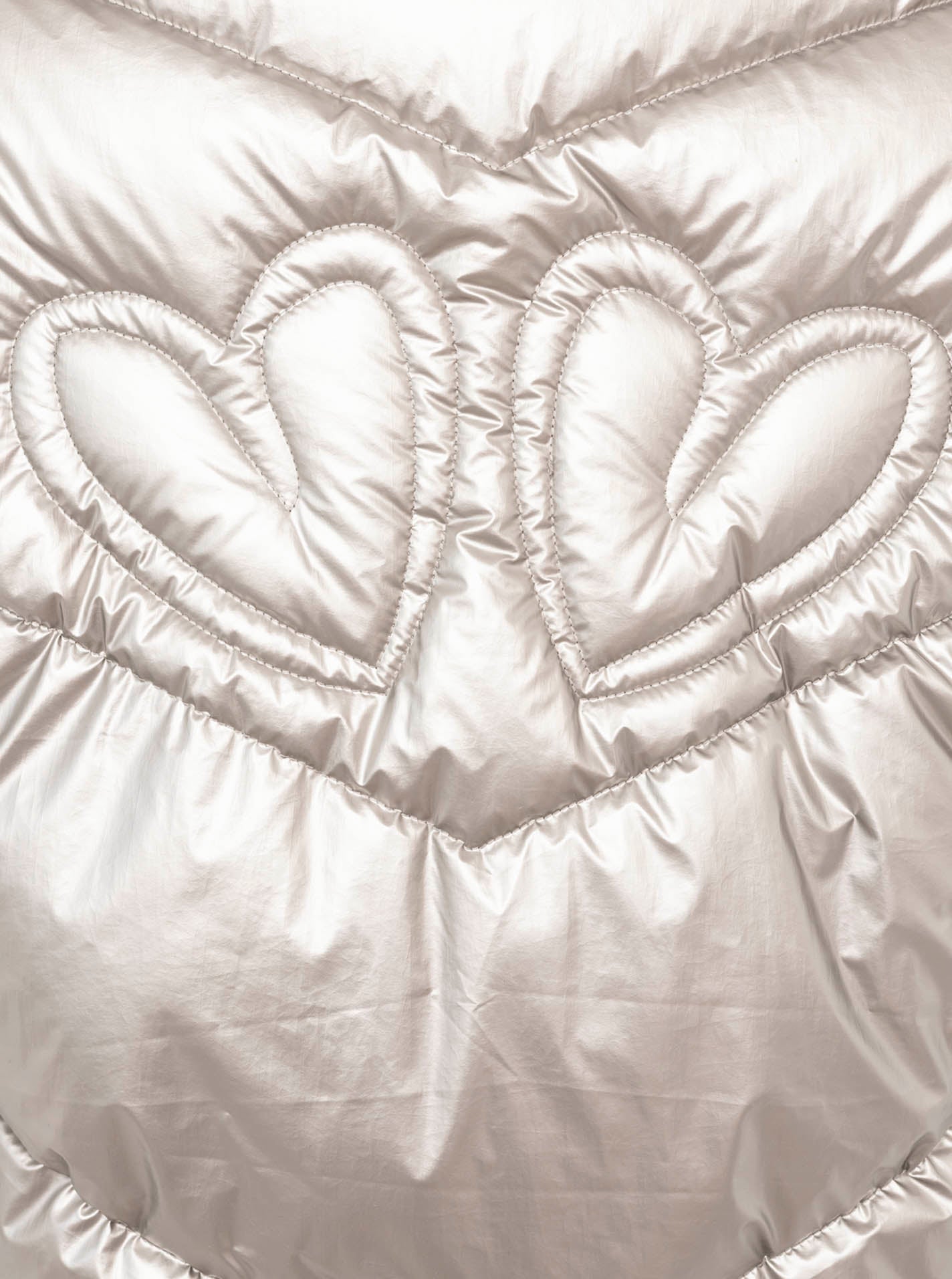 Zwillingsherz Steppjacke in Metallic-Optik in Silber