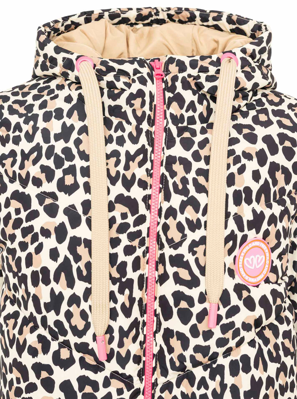 Steppmantel "Leo Allover" - Zwillingsherz - Warmer Damenmantel mit Leopardenmuster & Kapuze