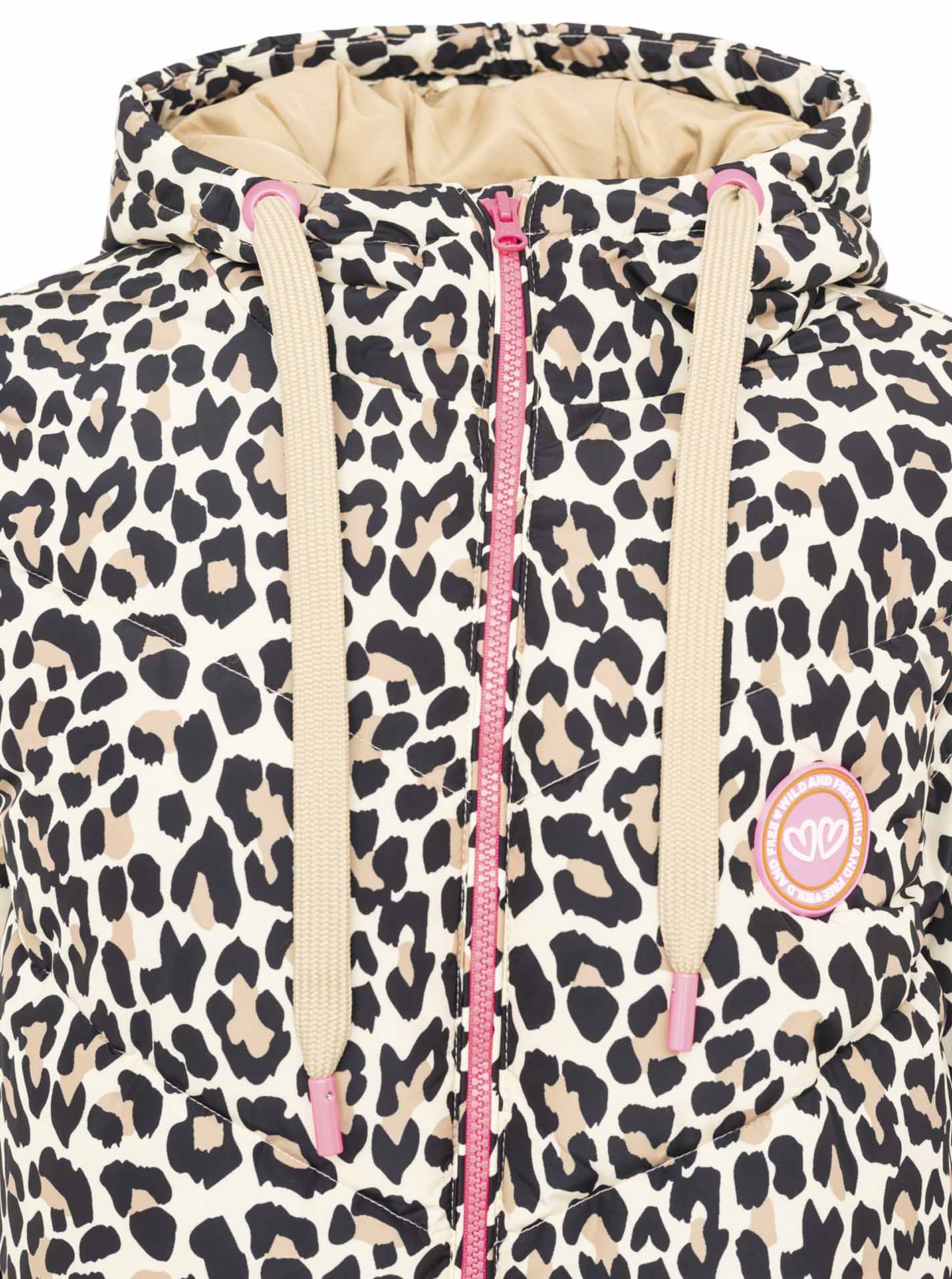 Steppmantel "Leo Allover" - Zwillingsherz - Warmer Damenmantel mit Leopardenmuster & Kapuze