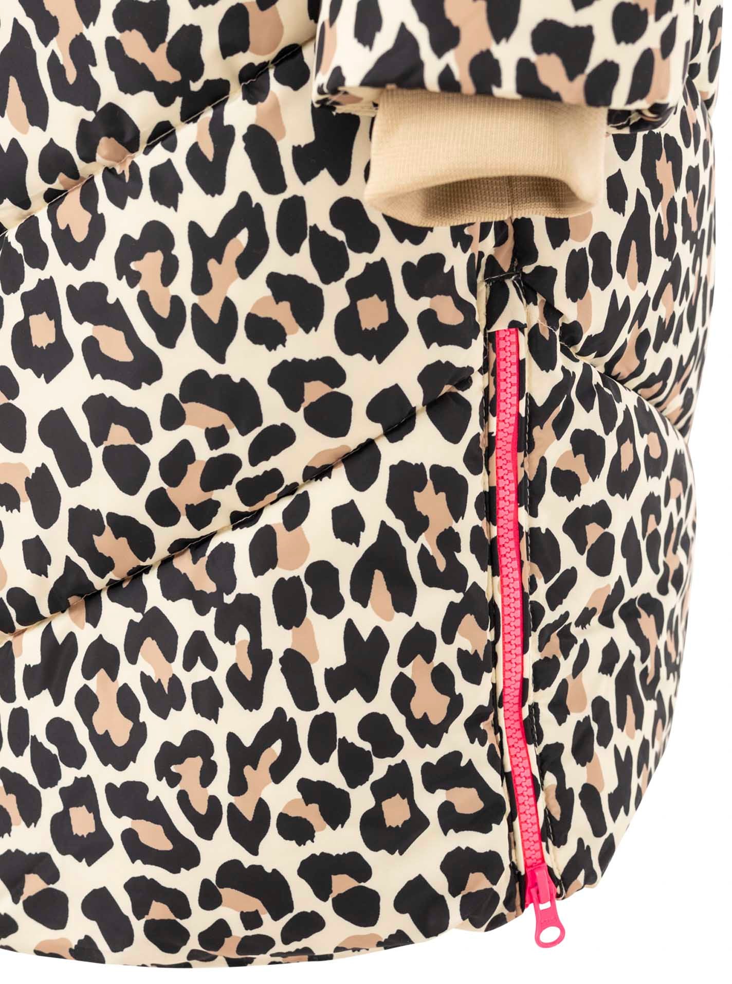 Steppmantel "Leo Allover" - Zwillingsherz - Warmer Damenmantel mit Leopardenmuster & Kapuze