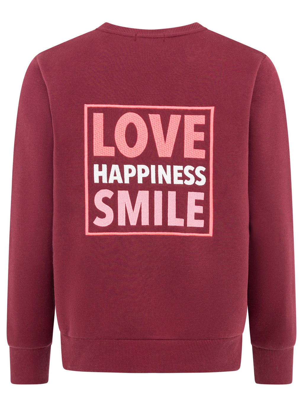 Zwillingsherz  Sweat-Bomberjacke "Love Happiness" - Damenjacke in Bordeaux mit pinken Details (Kopie)