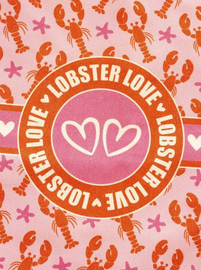 Zwillingsherz ToteBag - Lobster Love mit Hummer-Print in Rosa und Orange
