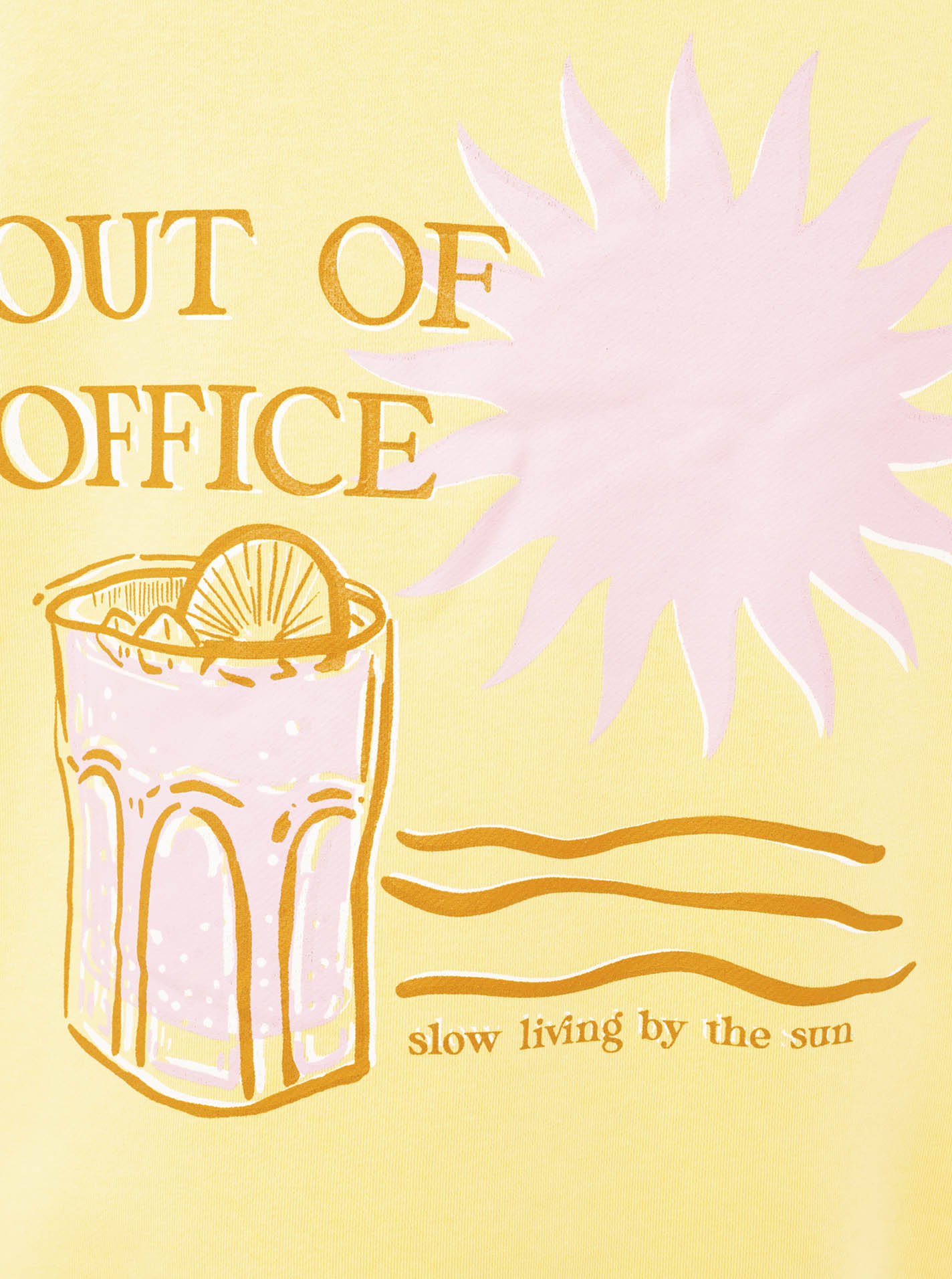 Sweatshirt "Out of Office" - Kurzarm - Gelb