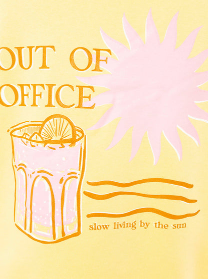 Sweatshirt "Out of Office" - Kurzarm - Gelb