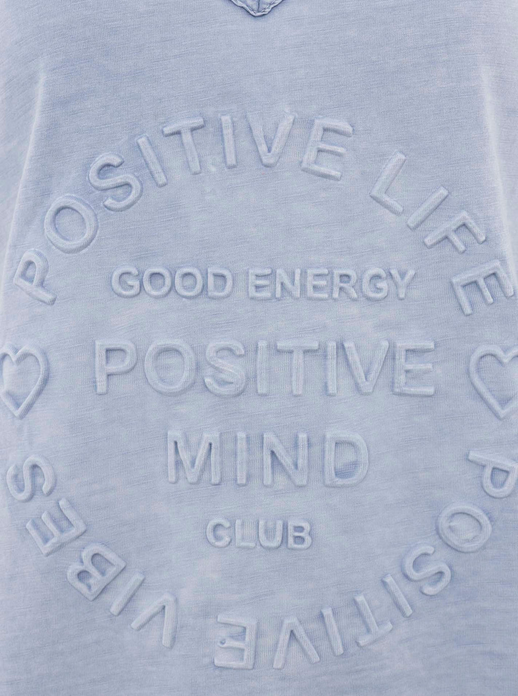 Zwillingsherz T-Shirt - Positive Mind Club - helles Jeansblau