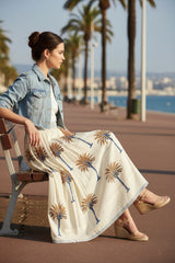 Angé Paris Rosemary Areca Maxirock Ecru aus Baumwolle