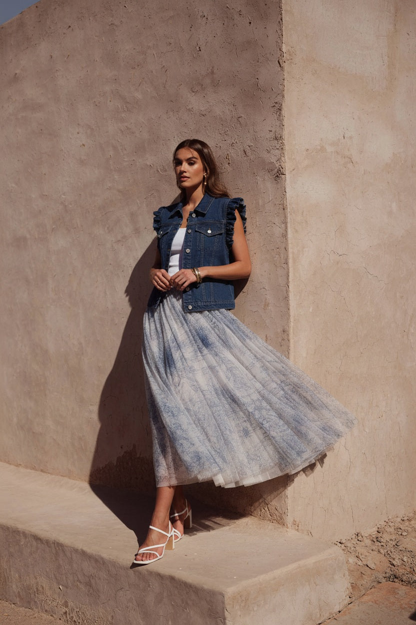 Ciminy Jeansweste Mira Jeans-Blau Baumwolle