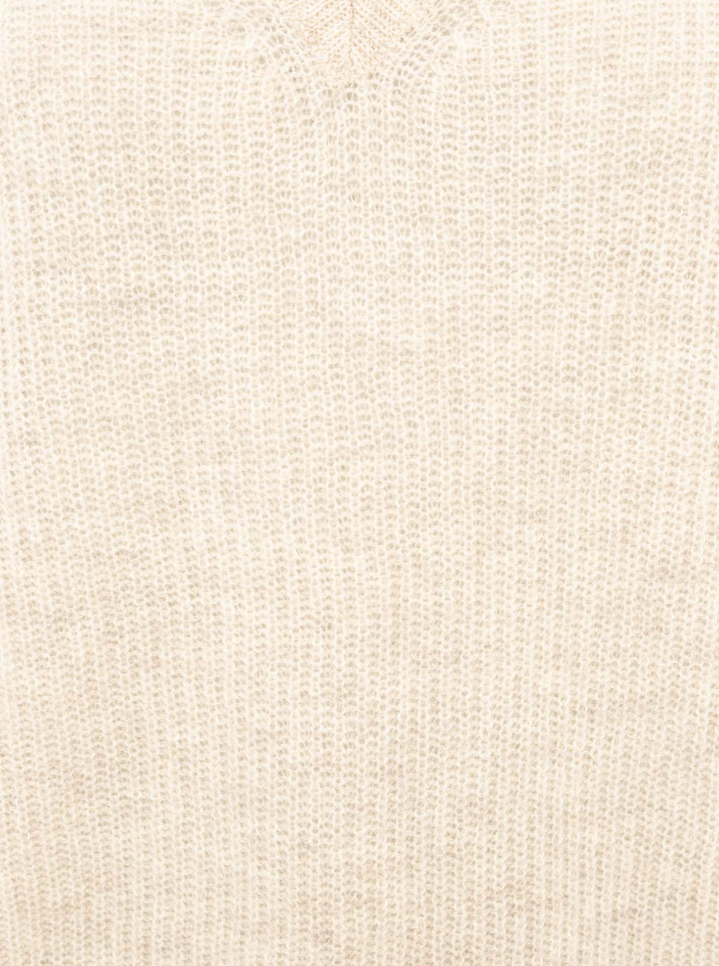 Zwillingsherz Rippstrick-Pullover - 100% Kaschmir - V-Ausschnitt - Hellbeige