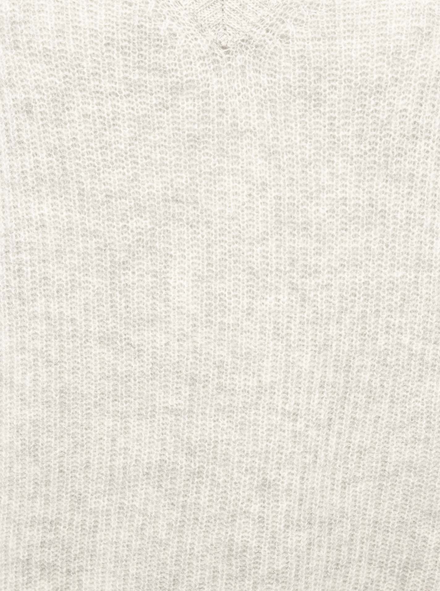 Zwillingsherz Rippstrick-Pullover - 100% Kaschmir - V-Ausschnitt - Hellgrau