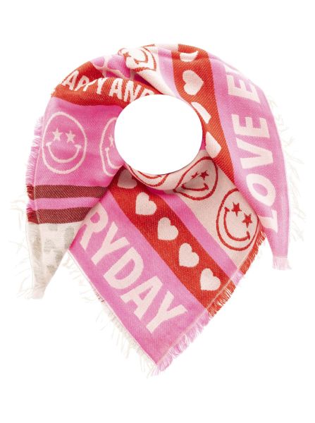 Tuch "Smiley" - Rot - Pink
