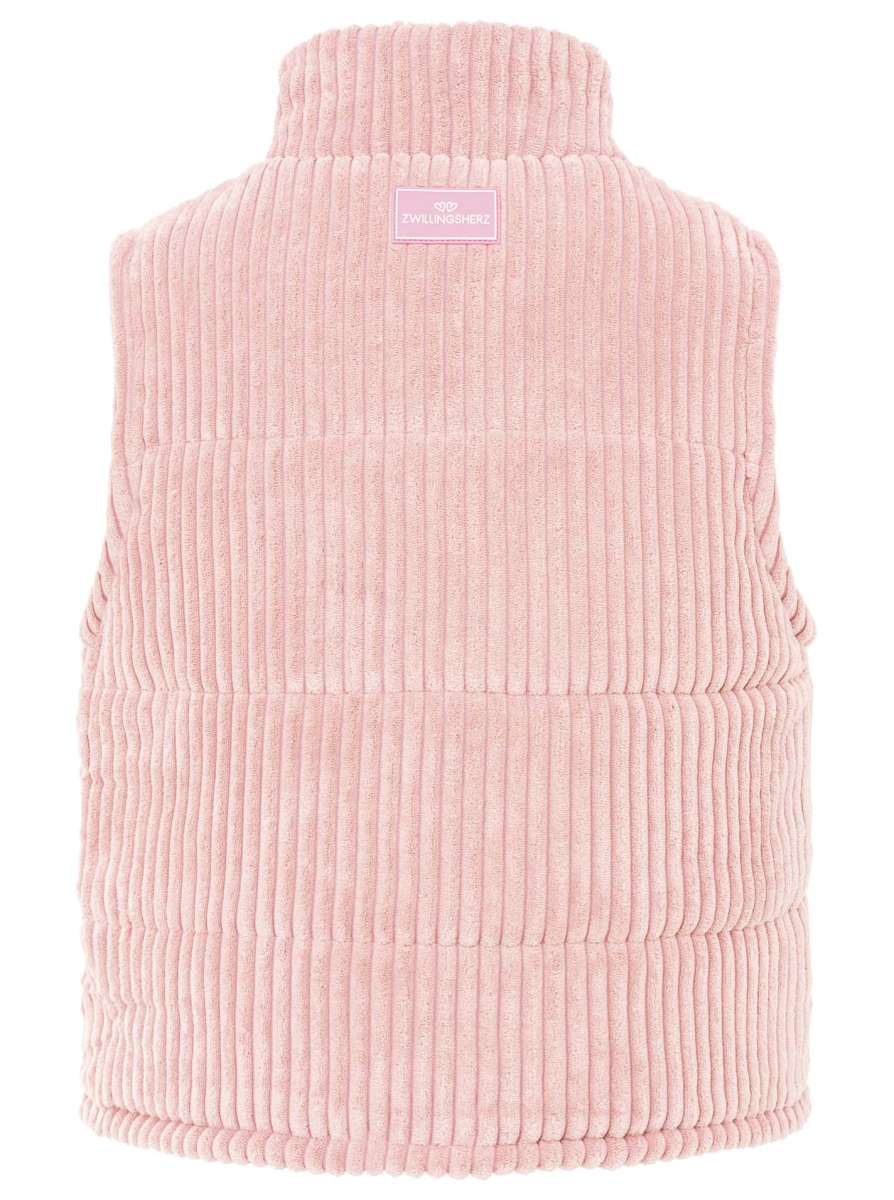 Zwillingsherz Cord Weste "Herbstzeit" Rosa | Damen Steppweste
