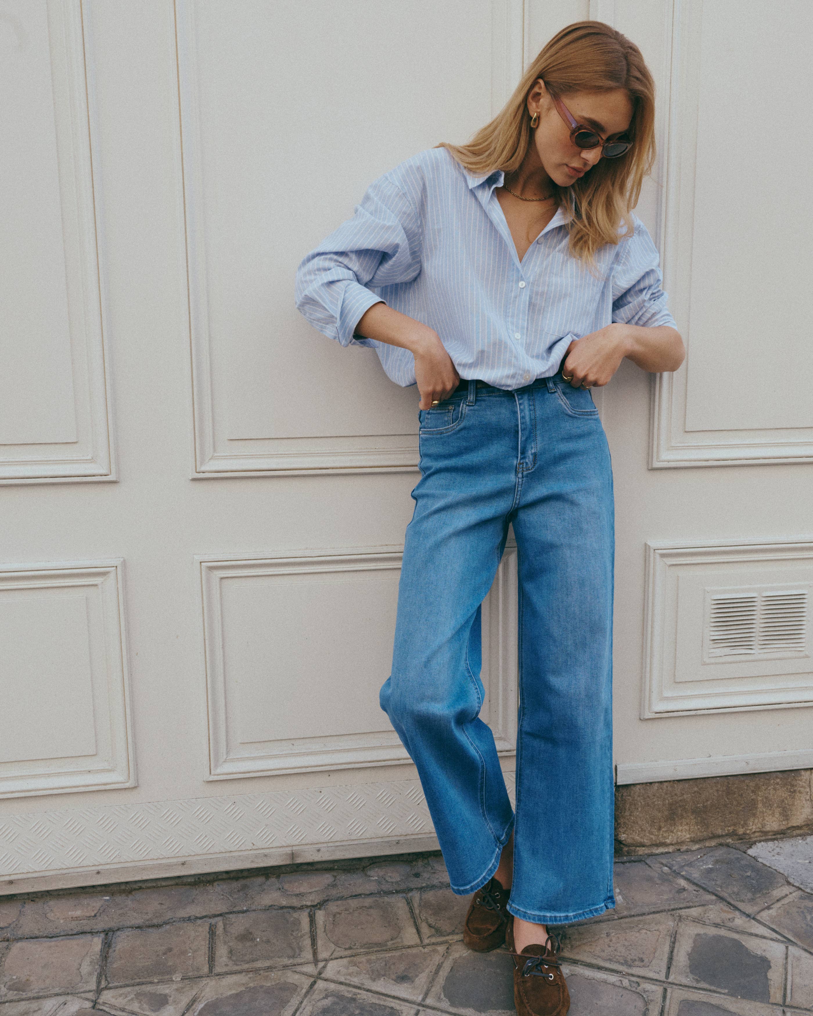 Ana & Lucy Baggy-Dad-Jeans "Enora" Blau
