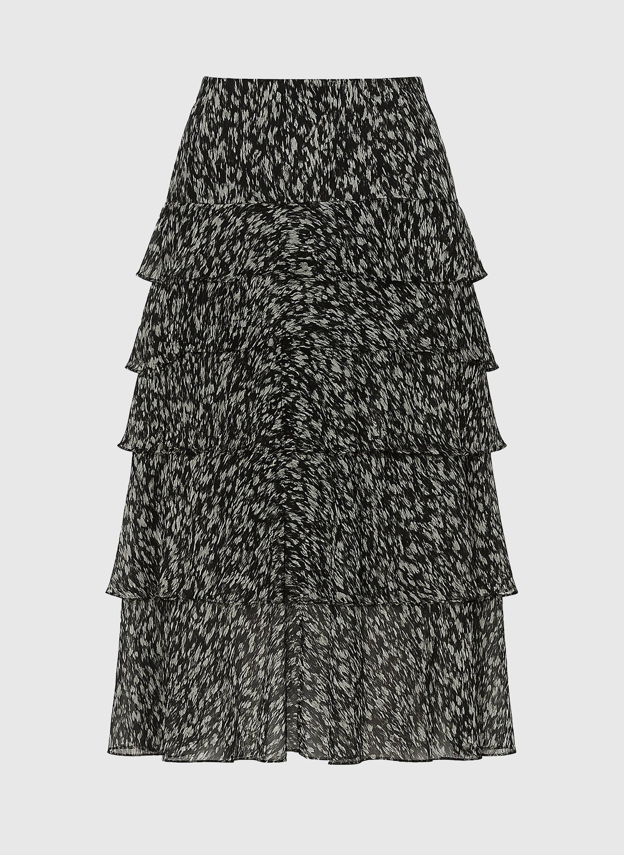 An'ge Paris Rock Rashley - Langer Rock mit Print in Schwarz - Romantischer Stil